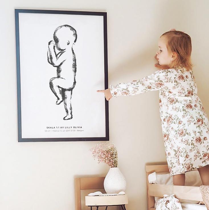 Fødselsplakat baby poster