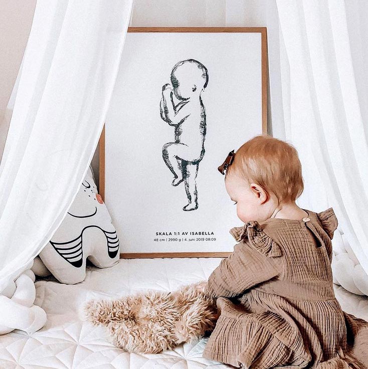 Fødselsplakat baby poster